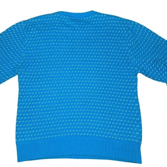 Vtg Eddie Bauer Men XL Sweater Cotton Knit Crew Neck Blue USA Classic Preppy - Picture 5 of 6